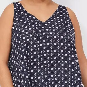 Lane Bryant Dark Blue Floral Top